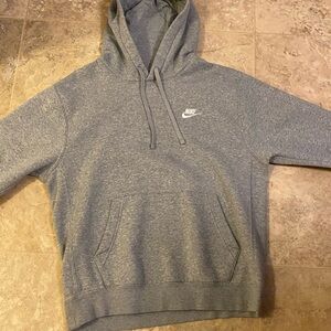 Nike Gray Sweatshirt with Hood and Drawstrings